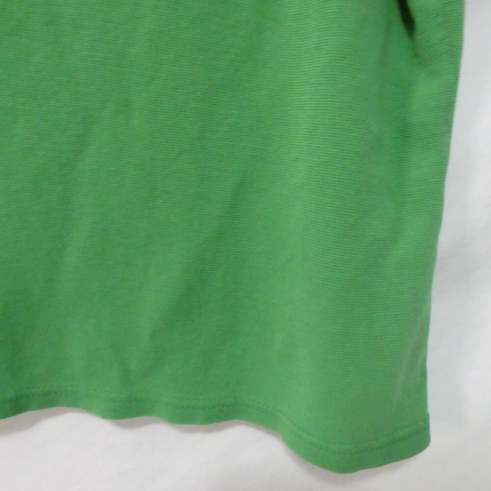 TALBOTS  Bright Green Square Neck Short Sleeve Cotton Tee - P2P 22" - Picture 12 of 13